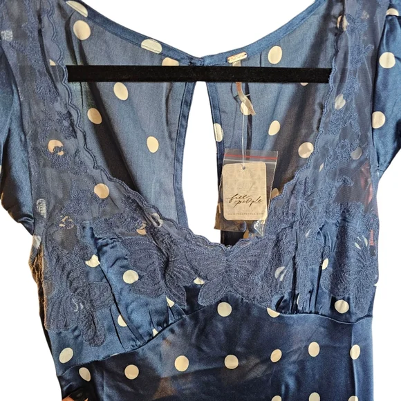 FREE PEOPLE Butterfly Babe Midi In Navy Classic Combo•M•NWT - Picture 7 of 11